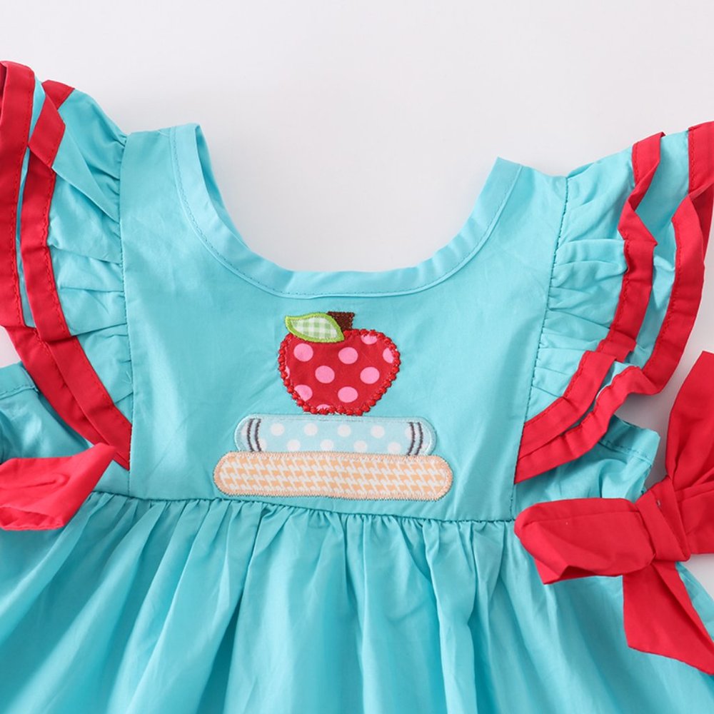 Boutique Apple Books Girls Back to School Ruffle Dress - Picture 2 of 7